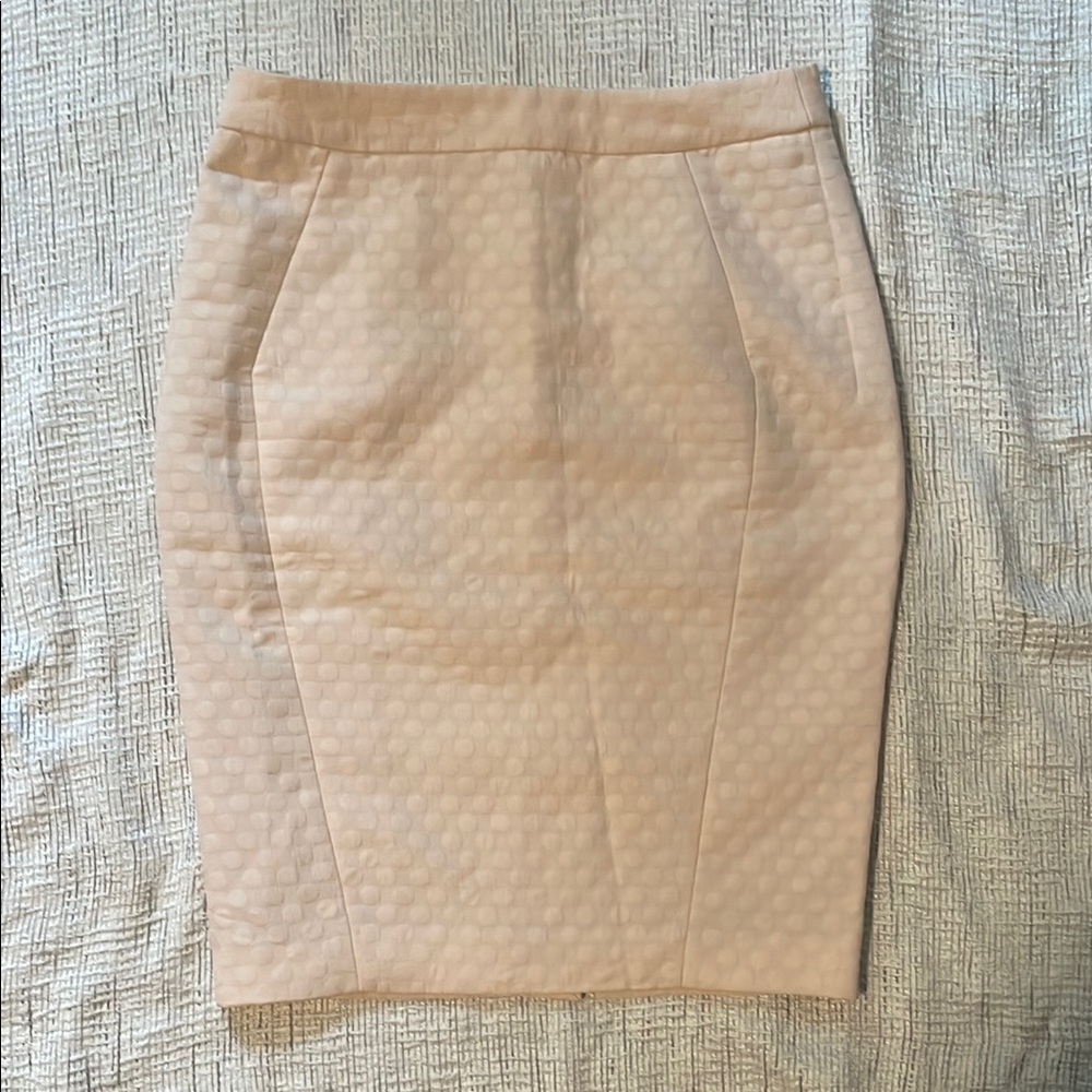 RW&CO Light Pink Polka Dot Knee-Length Pencil Skirt for Work